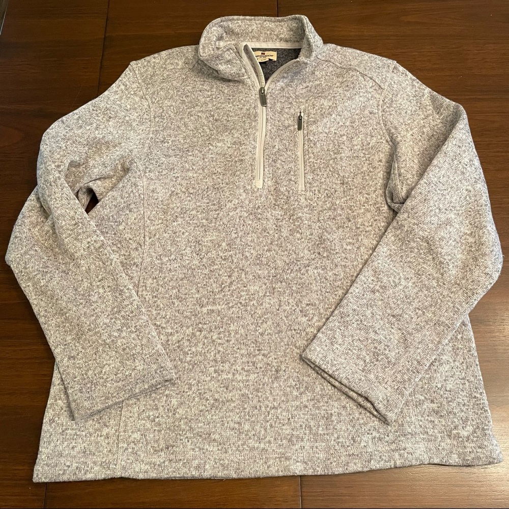 Woolrich Mens 1/4 Zipper Pullover Sweater Gray Melange Mock Neck XL